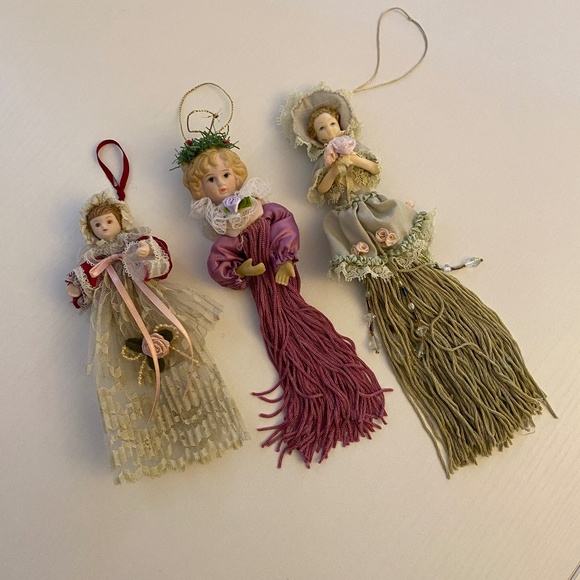 Vintage Victorian Tassel Dolls Set of Three (3) - Picture 5 of 10